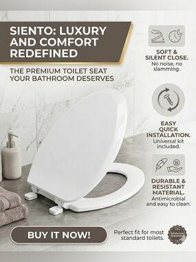 Maintenance Heritage Elongated Toilet Seat White Plastic Heavy Duty Easy Install